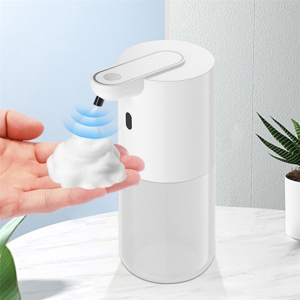 Distributeur de savon liquide Distributeur automatique de savon liquide en mousse Support mural Capteur rechargeable numérique Machine de désinfectant pour les mains sans contact pour salle de bain 220827