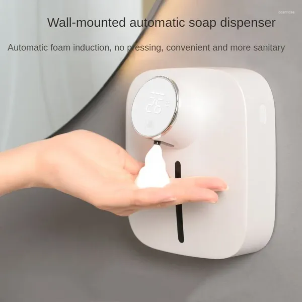 Dispensador de jabón líquido, inducción inteligente automática, modelo de carga USB, teléfono móvil de lavado de espuma pequeño montado en la pared