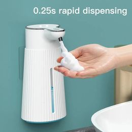 Dispensador de jabón líquido Dispensador de jabón con detección automática Máquina de gel de espuma inteligente Lavadora de manos Dispensador de jabón montado en la pared para el baño del hogar 231213