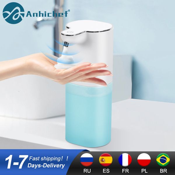 Dispensador de jabón líquido Sensor automático Sin contacto Infrarrojo USB Carga Espuma Desinfectante de manos para baño 230308