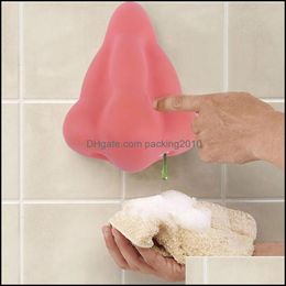 Distributeur de savon liquide Accessoires de salle de bain Bain Maison Jardin Amusant Nez en forme de ventouse Douche Shampooing Distributeurs de gel Cuisine portable Dro