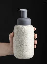 Distributeur de savon liquide Distributeur de mousse en céramique de salle de bains/bouteille de mousse pressante/distributeur de bulles/bouteille de gel douche en porcelaine de porcelaine pour la cuisine