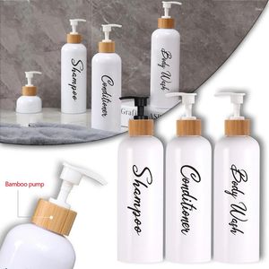 Dispensateur liquide Dispensateur de salle de bain Shampooing and Reviterner Rechargeable Douche sous-fond avec étiquette étanche Bouteille vide