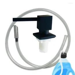 Vloeibare zeep dispenser badkamerverlengingsbuis kit roestvrij staal vierkante kop 39 "siliconen gootsteenpomp met terugslagklep