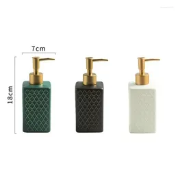 Dispenser voor vloeibare zeep Badkamer Handaccessoires Bottelen Vocht Shampoo Ontsmettingsmiddel Druk Plaid Europese keramische draagbare gouden fles