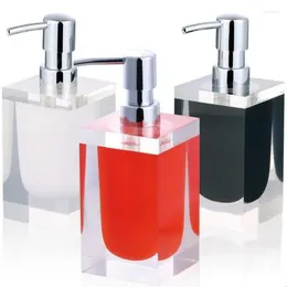 Dispensateur de savon liquide Produits de salle de bain portables distributeurs en acier inoxydable enduit de presse en plastique