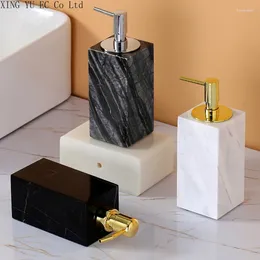 Dispensateur de savon liquide Supplies de salle de bain en marbre Bouteille de lotion Golden Pressage Buse Maison Douche de douche et protection