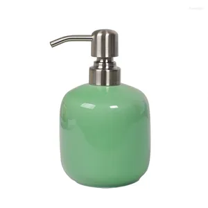 Distributeur de savon liquide BEAU-céramique avec pompe en alliage d'aluminium, bouteille rechargeable à main de 15 Oz pour salle de bain El