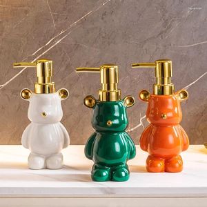 Vloeibare zeep dispenser cartoon keramische lotion fles beren druktype badkameropslag accessoires automatische keuken
