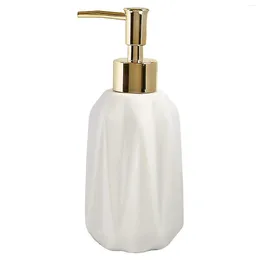 Liquid Soap Dispenser keramiek 10 oz hand met pompnavulbare schaal en lotion voor badkamer (wit)