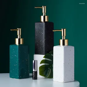 Vloeibare zeep dispenser keramische hand aanrecht container badkamer shampoo houder zwart en witte nagelvrije fles