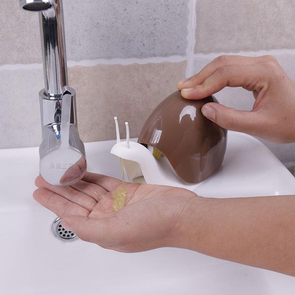 Dispensador de jabón líquido con forma de caracol, creativo, desinfectante de manos para baño, loción de ducha, adornos decorativos tipo empuje embotellados