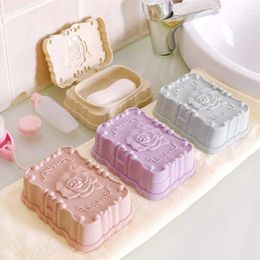 Dispensador de jabón líquido Viajes creativos Platos portátiles Caja de plástico Bandeja de drenaje de baño con tapa