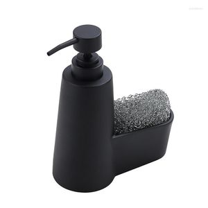 Distributeur de savon liquide créatif avec éponge en acier épurateur boîte de rangement multifonction pour cuisine salle de bain évier