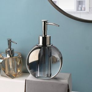 Vloeibare zeep dispenser kristallotion fles heldere gebrandschilderde glazen pers om de badkamer organizer accessoires automatisch af te geven