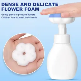 Dispensateur de savon liquide mignon et créatif en forme de fleur de mousse pompe moussing bouteille manuelle de salle de bain mousse