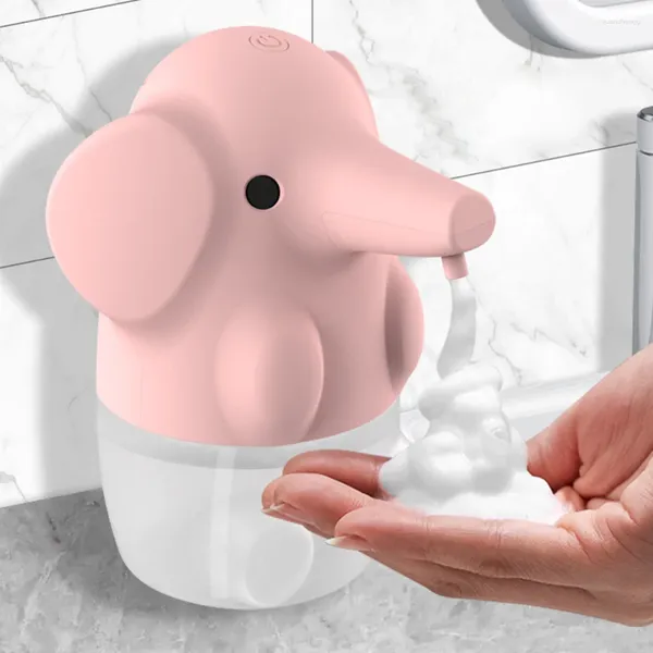 Dispensador de jabón líquido Elefante lindo Carga USB Suministro de baño sin contacto Máquina de dibujos animados Accesorios de espuma de cocina Agua de mesa