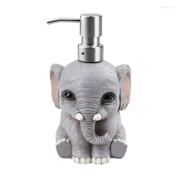 Dispensador de jabón líquido lindo elefante simulado hogar baño dispensadores recargables hogar cocina