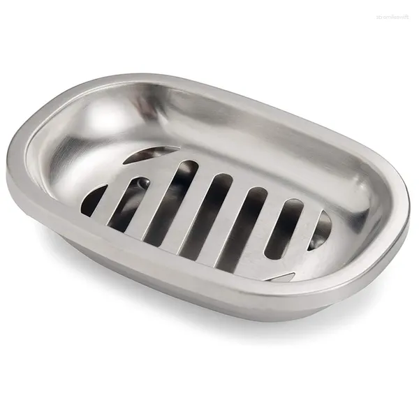 Dispensador de jabón líquido, soporte para platos, bandeja de doble capa de acero inoxidable con drenaje para baño, ducha, bañera y fregadero de cocina