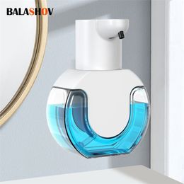 Dispensador de sabonete líquido Dispensadores de espuma automática sem toque Banheiro Máquina de lavar mão inteligente com carregamento USB Branco Material ABS de alta qualidade 231218