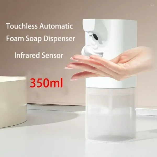 Dispensador de jabón líquido eléctrico sin contacto, máquina de espuma con Sensor de movimiento infrarrojo montado en la pared, lavadora de manos automática