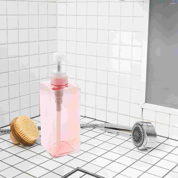 Distributeur de savon liquide Distributeur de bouteilles à pompe vides : 650 ml de bouteille de shampoing carrée, lotion revitalisante rechargeable gratuitement pour le lavage du corps et l'hydratant