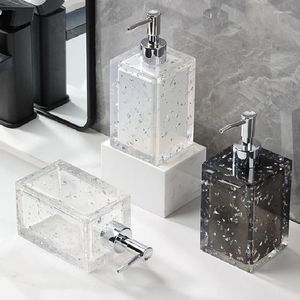 Distributeur de savon liquide, bouteille d'émulsion à motif de glace européenne, résine transparente, accessoires de salle de bains portables, presse