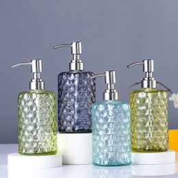 Distributeur de savon liquide style européen 500 ml verre épaissi bouteille shampooing gel douche presse salle de bain décoration accessoires 221124