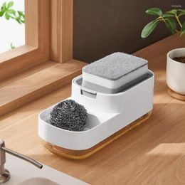 Dispensador de jabón líquido para lavadora, plato 3 en 1 con soporte para esponja, encimera de cocina y hogar