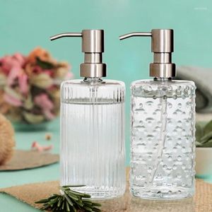 Vloeibare zeep dispenser geometrische transparante glazen shampoo fles draagbare badkamer accessoires lotionpomp hand