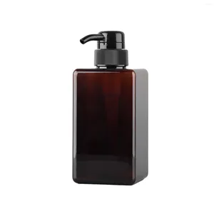 Vloeibare zeep dispenser handpompfles bijvulbare multi-use petg plastic bruin/ donkergroen/ wit leeg