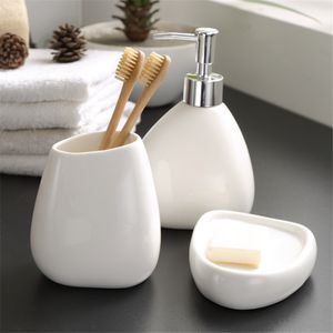 Distributeur de savon liquide, pièce de lavage domestique, accessoire de salle de bain nordique, distributeur de savon en céramique blanche, bouteille, tasse de bain de bouche, porte-savon, brosse à dents, tasse 230921