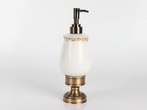 Dispensador de jabón líquido Impeu Desktop Antiguo de latón Dispensador de jabón líquido EL COMINTOP Brass / Material de cerámica Soporte montado en la pared 230317