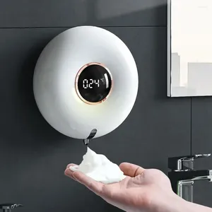 Dispensador de jabón líquido Sensor de movimiento infrarrojo de movimiento de la pared Botella de espuma montada en la pared Máquina de limpieza de la mano Manitura LED automática