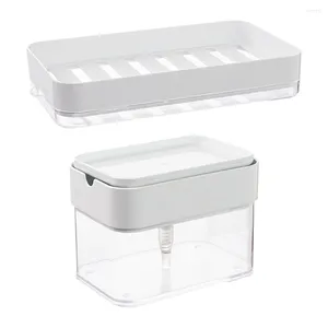 Distributeur de savon liquide cuisine récurage nettoyage comptoir porte-éponge boîte plat salle de bain organisateur brosse rechargeable ménage