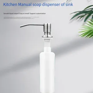 Dispensateur de savon liquide Évier de cuisine comptoir de la pompe de presse de la pompe 350 ml en acier inoxydable