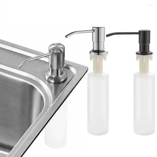 Dispensador de jabón líquido Fregadero de la cocina Detergente Presiona Presiona plástico de acero inoxidable para botella dividida