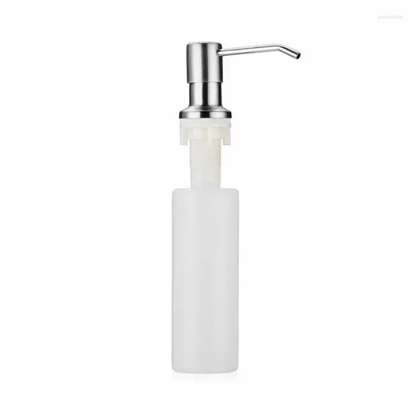 Pompe d'évier de cuisine de distributeur de savon liquide 300/450 ml de bouteille en acier inoxydable Tête à main avec kit de tuyau de tube