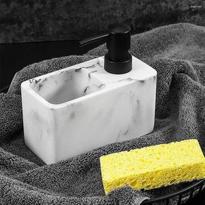 Distributeur de savon liquide de cuisine avec porte-éponge, pompe de capacité de Surface étanche pour évier