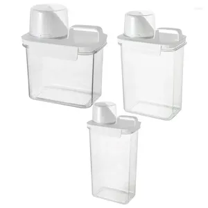 Vloeibare zeep dispenser wasmiddel wasmiddel lege tank voor poederontharder bleekmiddel opslag luchtdicht met meetcup