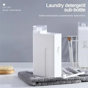 Vloeibare zeep dispenser waspoederfles grote capaciteit wassen artikelen opslagflessen lekbestendig siliconen badkamer benodigdheden met knop