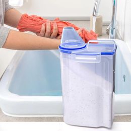 Boîte en poudre à blanchisserie de distributeur de savon Liquide Organisation avec bac de stockage de rangement d'organisateur moderne à mesurer en tasse légère pour salle de bain en dortoir
