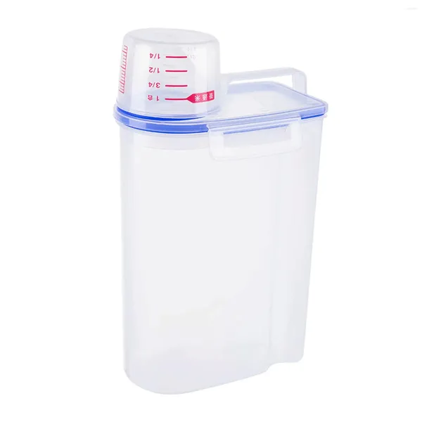 Dispensador de jabón líquido Lavandería Polvo Box 4L Organización portátil con taza de medición para el baño El dormitorio