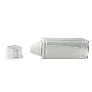 Vloeibare zeep dispenser lekbestendig 700 ml/1100 ml/1500 ml/1900 ml wassen wasserette opbergdoos deksel op poedercontainer wit