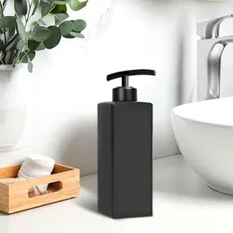 Distributeur de savon liquide Leeseph noir mat 304 design carré en acier inoxydable pour salle de bain