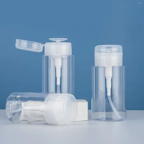 Outil de maquillage de distributeur de savon liquide outil d'art de nail rechargeable bouteille en plastique vide transparent