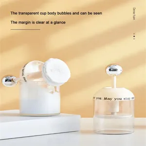 Vloeibare zeep dispenser handmatige schuimende fles creatieve automatische rebound gezichtsreiniger froedel voor schoon gereedschap schuimmaker huishouden draagbaar