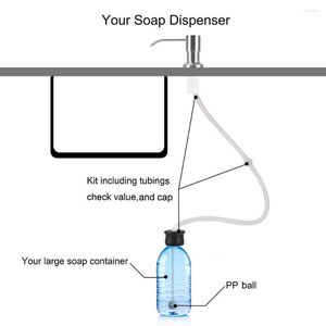 Distributeur de savon liquide à pression manuelle, pompe à fluide intégrée pour salle de bain et cuisine, organisateur ABS