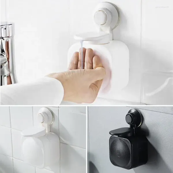 Dispensador de jabón líquido, prensa manual sin desorden, ventosa que ahorra espacio, caja de espuma práctica y duradera para baño higiénico