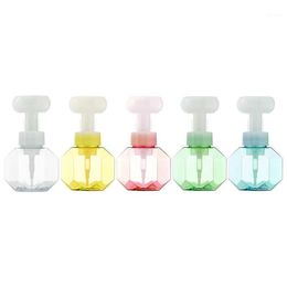 Distributeur de savon liquide, Mini pompe moussante Portable, bouteille transparente en forme de fleur pour voyage, douche, salle de bain